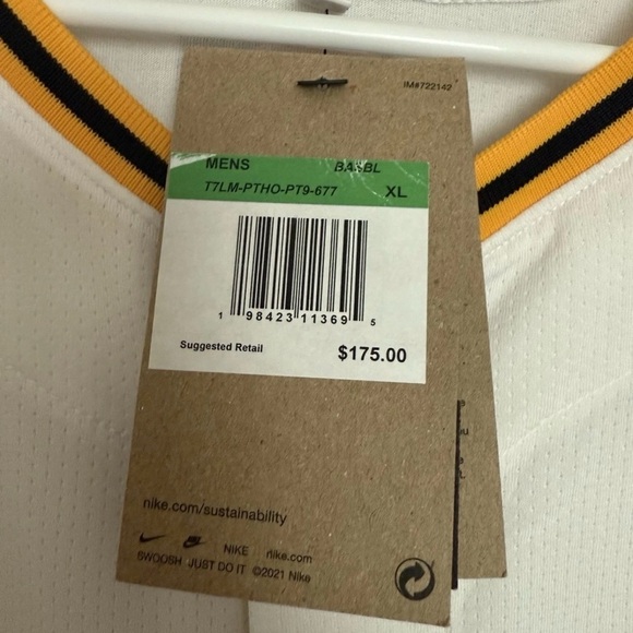 NWT Nike XL Authentic Paul Skenes White Button Up Pittsburgh Pirates MSRP $175 - Picture 6 of 6